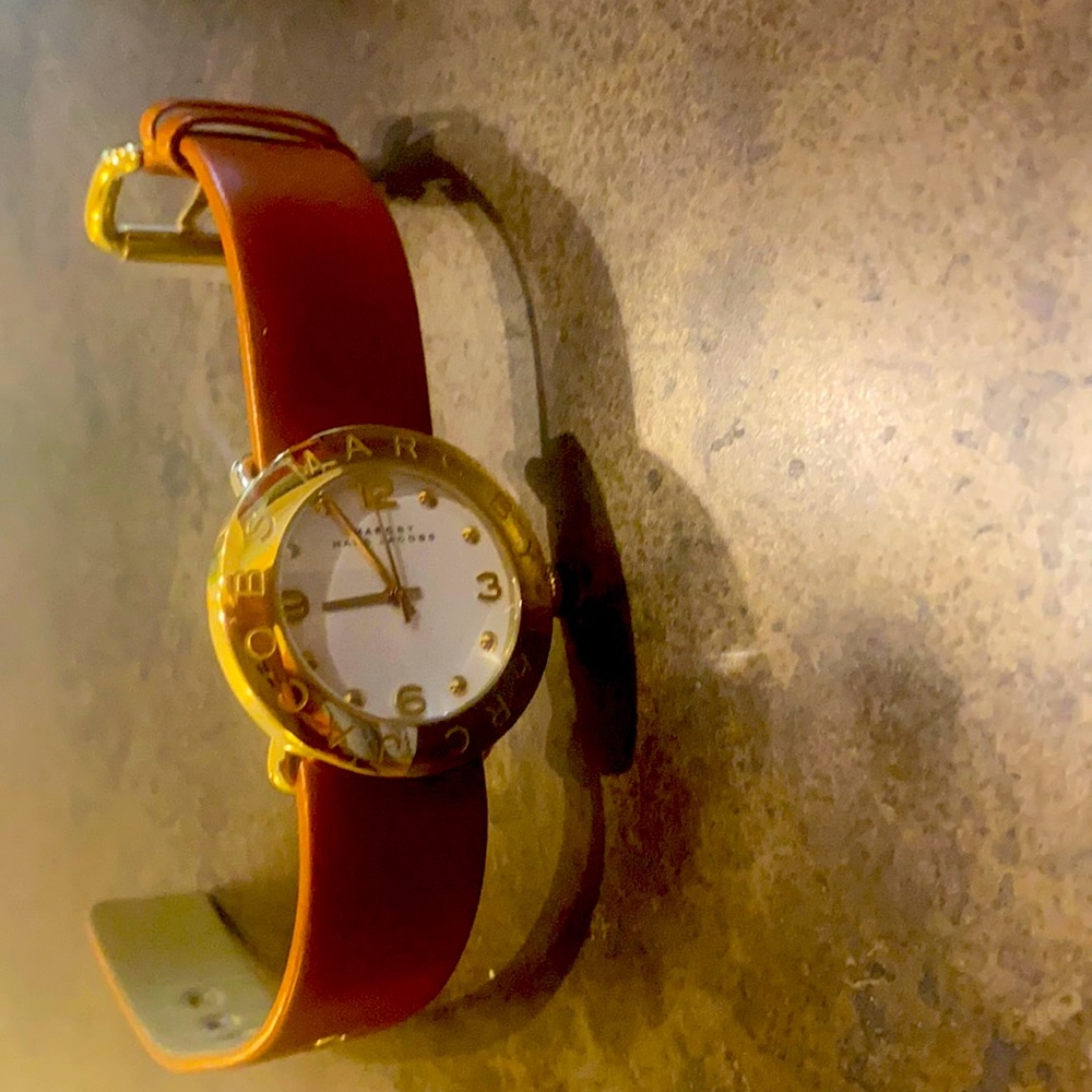Marc by Marc Jacobs tan leather watch